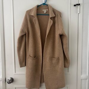 Tan Open Front Cardigan